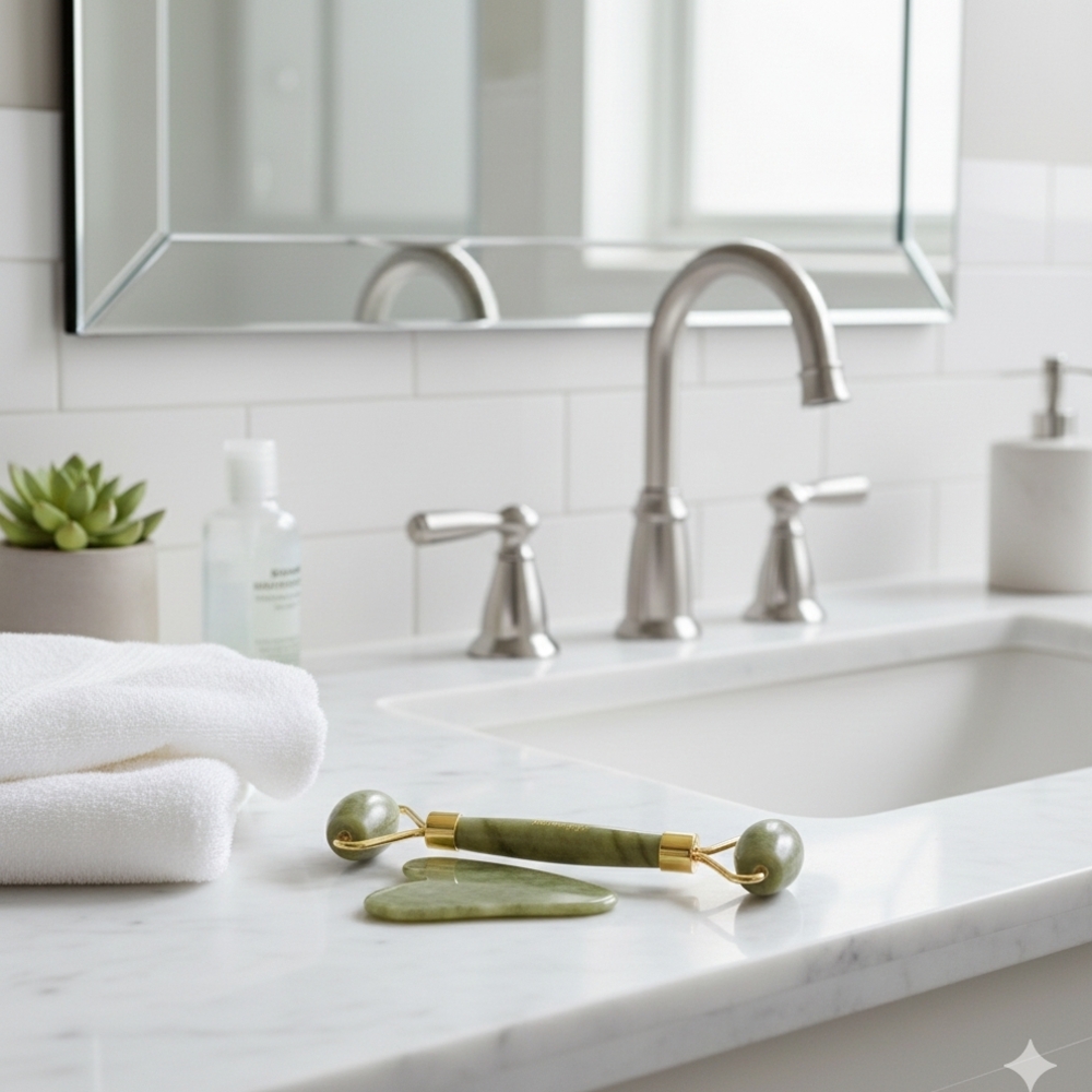 Arlee Granger -Green Jade Facial Roller and Gua Sha Set